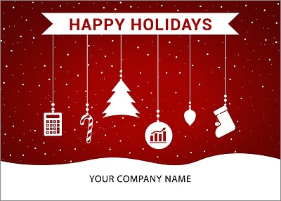 Accounting Ornaments Holiday Card (Glossy White) 