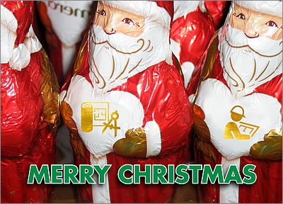 Architecture Santas Card (Glossy White) 