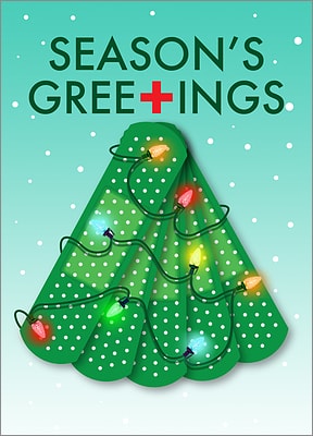 Bandaid Nurse Christmas Card (Glossy White) 