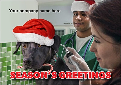 Canine Exam Christmas Card (Glossy White) 