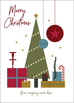 Chiropractor Green Tree Holiday Card