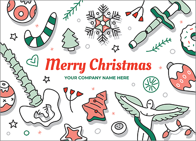 Chiropractor Merry Holiday Card (Glossy White) 