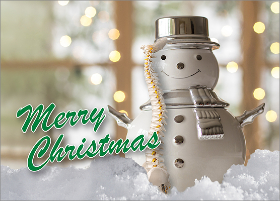 Chiropractor Snowman Holiday Card (Glossy White) 
