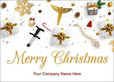 Chiropractor Tools Holiday Card (Glossy White) 