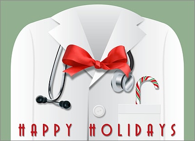 Christmas Card for Doctors (Glossy White) 