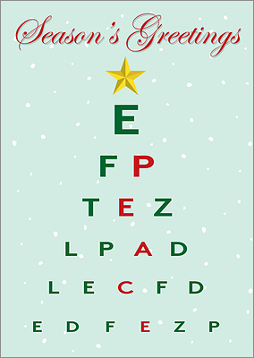 Christmas Eye Chart Card (Glossy White) 