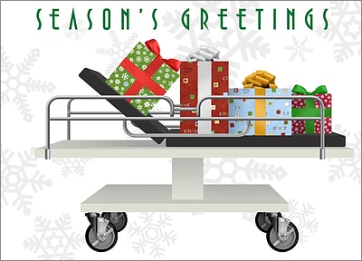 Christmas Gurney Card (Glossy White) 