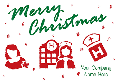 Christmas Nurse Card (Glossy White) 