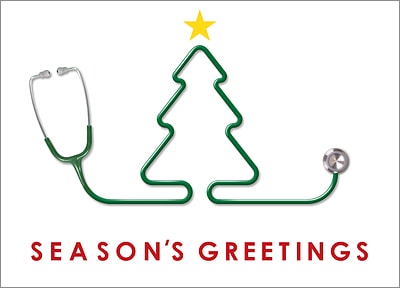 Christmas Tree Stethoscope (Glossy White) 