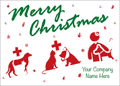 Christmas Veterinary Card (Glossy White) 