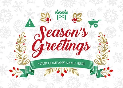 Construction Snowflake Christmas Card (Glossy White) 