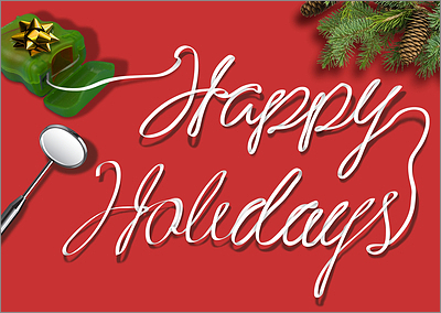 Dental Floss Christmas Card (Glossy White) 