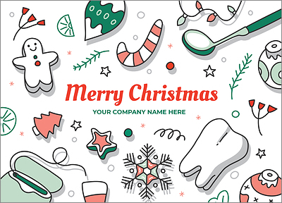 Dental Merry Christmas Card (Glossy White) 