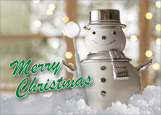 Dental Snowman Holiday Card (Glossy White) 