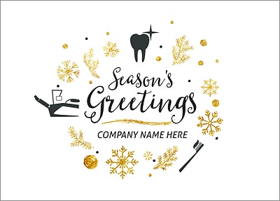 Dentists Icons Christmas Card (Glossy White) 