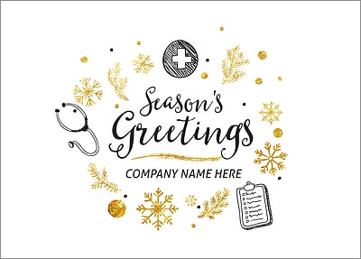 Doctors Icons Christmas Card (Glossy White) 