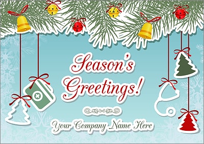 Doctors Ornaments Christmas Card (Glossy White) 