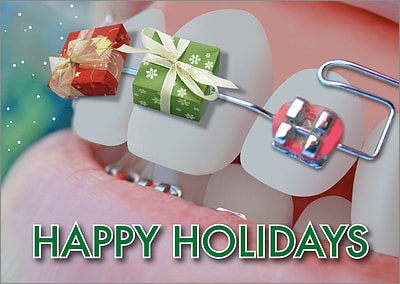 Festive Braces Christmas Card (Glossy White) 