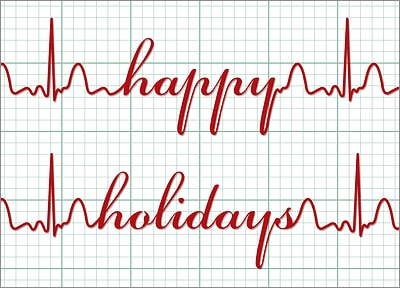 Happy Holidays EKG (Glossy White) 