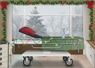 Hospital Holiday Card (Glossy White) 