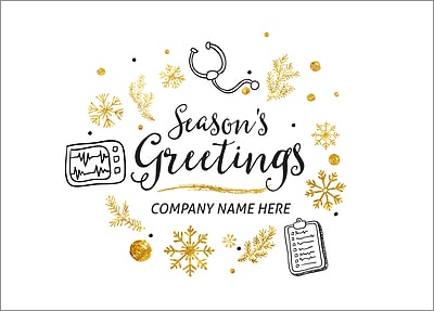 Medical Icons Christmas Card (Glossy White) 