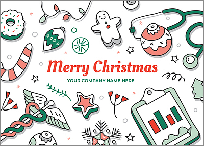 Medical Merry Christmas Card (Glossy White) 