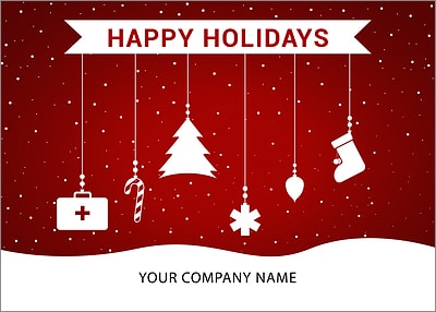Medical Ornaments Holiday Card (Glossy White) 
