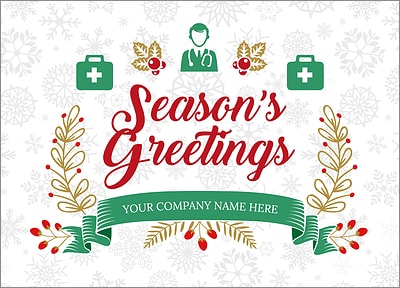 Medical Snowflake Christmas Card (Glossy White) 