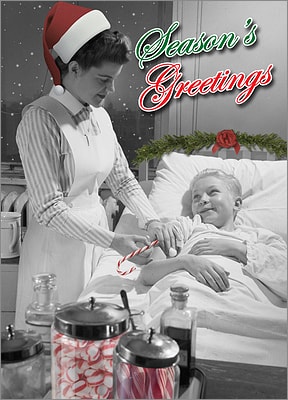 Nurse Holiday Card (Glossy White) 