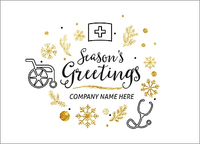 Nurses Icons Christmas Card (Glossy White) 