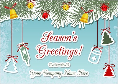 Nurses Ornaments Christmas Card (Glossy White) 
