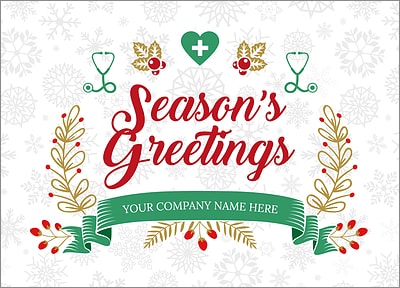 Nurses Snowflake Christmas Card (Glossy White) 
