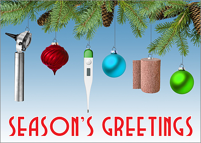 Nursing Ornaments Christmas Card (Glossy White) 