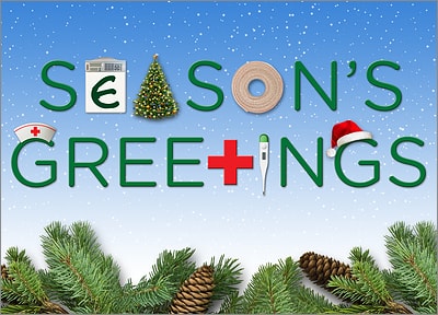 Nursing Season's Greetings Card (Glossy White) 