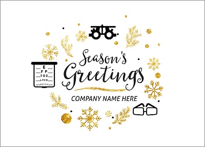 Optometrists Icons Christmas Card (Glossy White) 