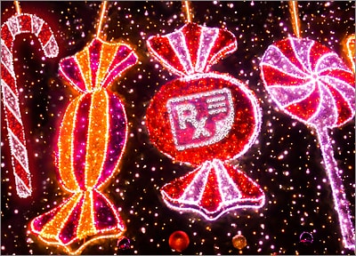 Pharmacy Christmas Lights Card (Glossy White) 