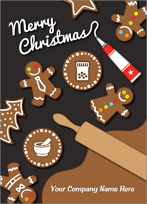 Pharmacy Gingerbread Christmas Card (Glossy White) 