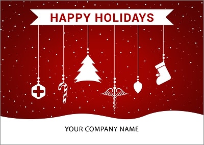 Pharmacy Ornaments Holiday Card (Glossy White) 