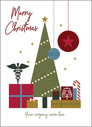 Radiology Green Tree Christmas Card
