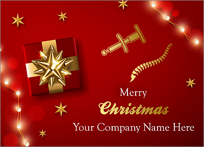 Red Chiropractor Christmas Card (Glossy White) 