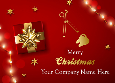 Red Dental Christmas Card (Glossy White) 