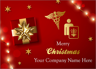Red Radiology Christmas Card (Glossy White) 