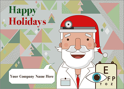 Santa Optometrists Christmas Card (Glossy White) 