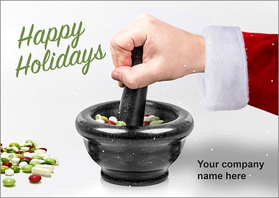 Santa Pharmacist Christmas Card (Glossy White) 