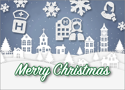 Snowy Nurse Card (Glossy White) 