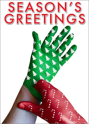 Surgical Gloves Christmas Card (Glossy White) 