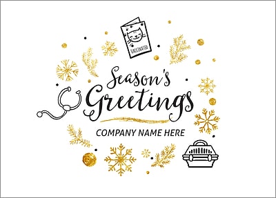 Veterinarians Icons Christmas Card (Glossy White) 