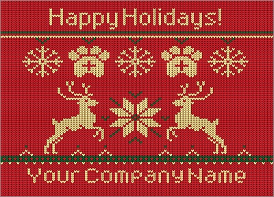 Veterinarians Reindeer Christmas Card (Glossy White) 