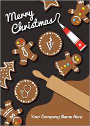 Veterinary Gingerbread Christmas Card